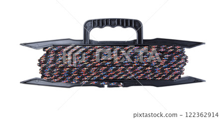 Synthetic strong rope isolated on white. 122362914