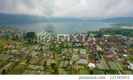 Vegetable plantations in the Bedugul area of Bali, Indonesia. Near Beratan Lake Vegetable plantations in the Bedugul area of Bali, Indonesia. Near Beratan Lake 122363031