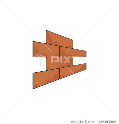 brick wall icon illustration design template 122363500