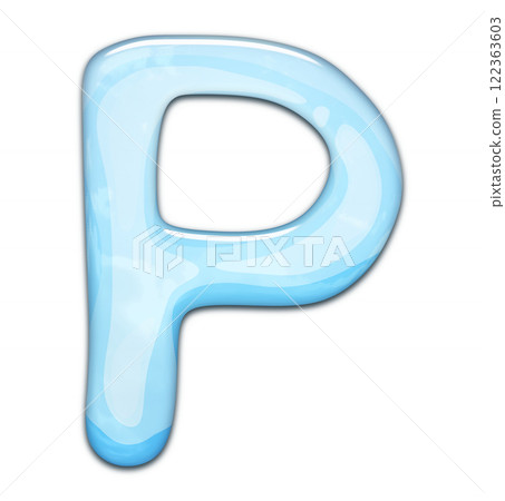 3D rendered illustration. Decorative glossy letter. Art lettering. 3D rendered illustration. Decorative glossy letter. Art lettering. 122363603
