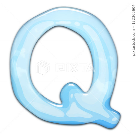 3D rendered illustration. Decorative glossy letter. Art lettering. 3D rendered illustration. Decorative glossy letter. Art lettering. 122363604