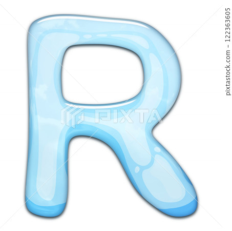 3D rendered illustration. Decorative glossy letter. Art lettering. 3D rendered illustration. Decorative glossy letter. Art lettering. 122363605