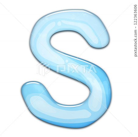 3D rendered illustration. Decorative glossy letter. Art lettering. 3D rendered illustration. Decorative glossy letter. Art lettering. 122363606