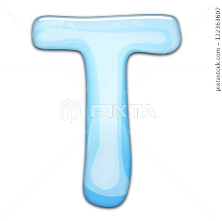 3D rendered illustration. Decorative glossy letter. Art lettering. 122363607