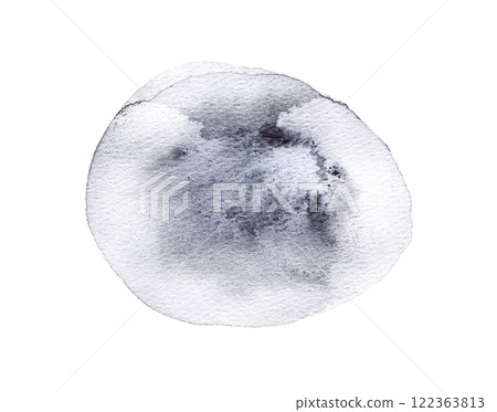 Abstract watercolor circle in monochrome tones with grunge texture 122363813