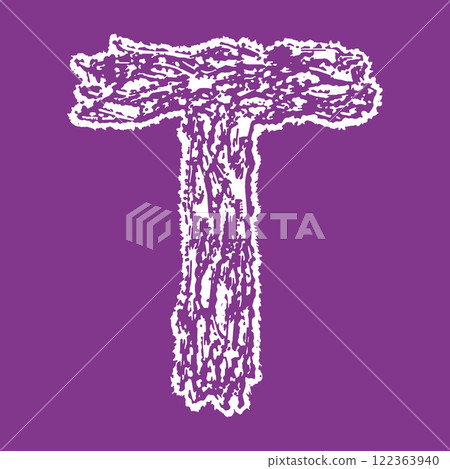 Grunge vector font. Decorative art lettering. 122363940