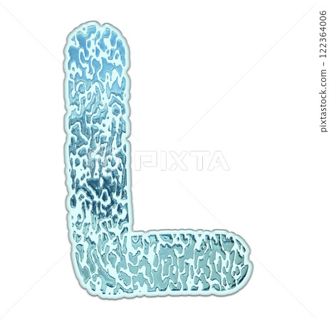 3D rendered font. Decorative liquid letter. Art lettering. 122364006