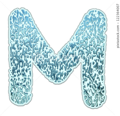 3D rendered font. Decorative liquid letter. Art lettering. 122364007