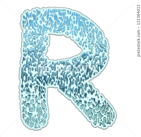 3D rendered font. Decorative liquid letter. Art lettering. 122364012