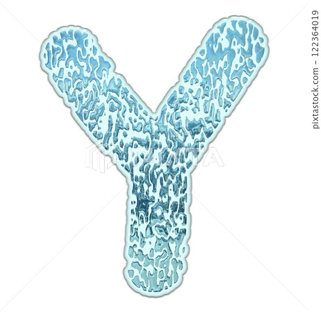 3D rendered font. Decorative liquid letter. Art lettering. 122364019