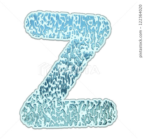 3D rendered font. Decorative liquid letter. Art lettering. 3D rendered font. Decorative liquid letter. Art lettering. 122364020