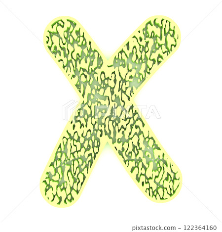 3D rendered illustration. Creative yellow letter. Grunge font. Art lettering. 3D rendered illustration. Creative yellow letter. Grunge font. Art lettering. 122364160