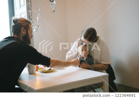 Family Breakfast Time Cherishing Wonderful Moments and Memories Together at Home Family Breakfast Time Cherishing Wonderful Moments and Memories Together at Home 122364691
