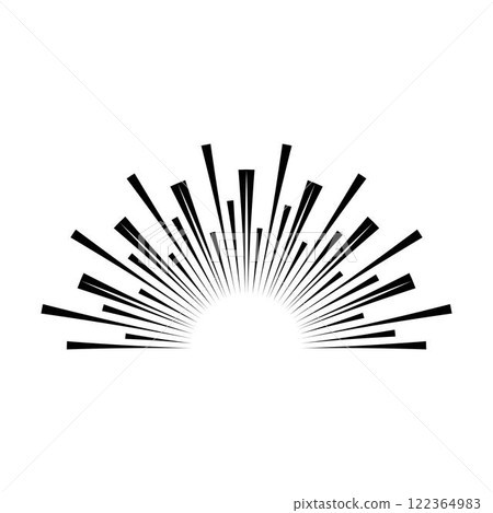 Sun icon, sunburst vector illustration element for design 122364983