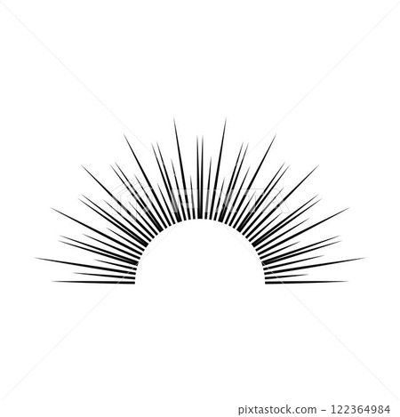 Sun icon, sunburst vector illustration element for design 122364984