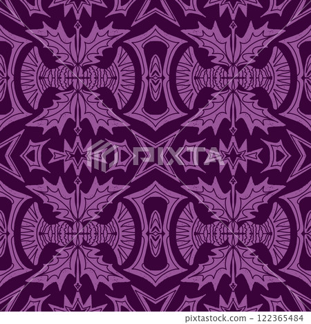 vector seamless pattern with mandala shape 122365484