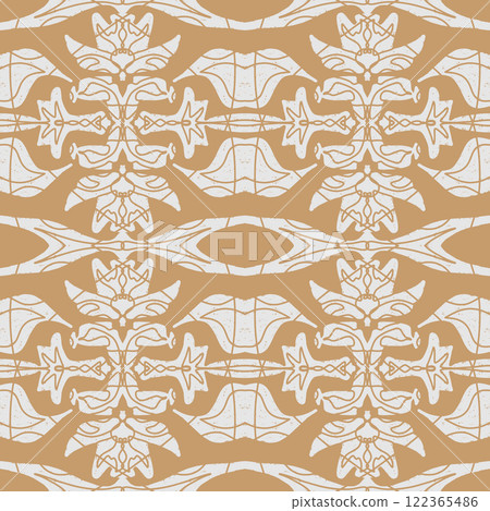 vector seamless pattern with mandala shape 122365486