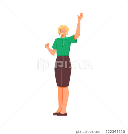 Woman Supermarket Employee and Worker Standing Vector Illustration Woman Supermarket Employee and Worker Standing Vector Illustration 122365610