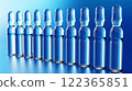 medical glass ampoules on a blue background. 3D illustration. medicine and health 122365851