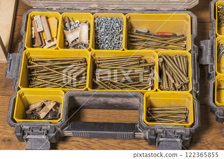 Various carpentry tools, consumables and fixtures. 122365855