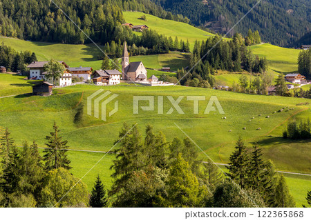 St. Magdalena church in Dolomites, Italy St. Magdalena church in Dolomites, Italy 122365868