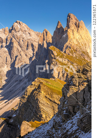 Seceda mountain in Val Gardena, Italy, autumn Seceda mountain in Val Gardena, Italy, autumn 122365871