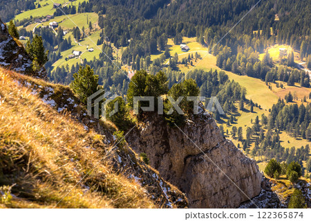 Seceda autumn valley landscape, Val Gardena, Italy Seceda autumn valley landscape, Val Gardena, Italy 122365874