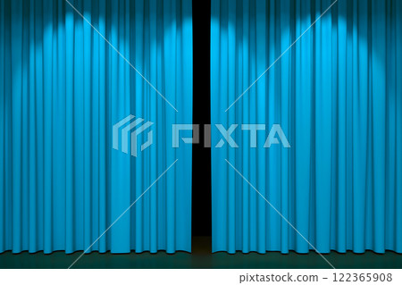Luxury stage or windows curtains, realistic 3D illustration 122365908