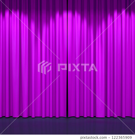 Luxury stage or windows curtains, realistic 3D illustration Luxury stage or windows curtains, realistic 3D illustration 122365909