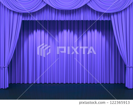 Luxury stage or windows curtains, realistic 3D illustration 122365913