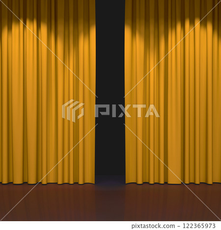 Luxury stage or windows curtains, realistic 3D illustration Luxury stage or windows curtains, realistic 3D illustration 122365973