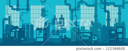 Industrial zone. Factory manufacturing industrial line plant scene interior background Industrial zone. Factory manufacturing industrial line plant scene interior background 122366688