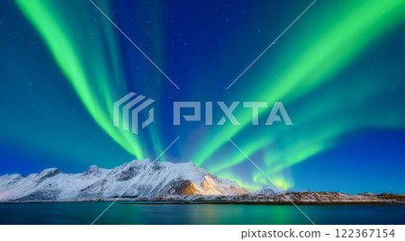 Aurora Borealis in Scandinavia. Norway, Lofoten islands. Aurora Borealis in Scandinavia. Norway, Lofoten islands. 122367154