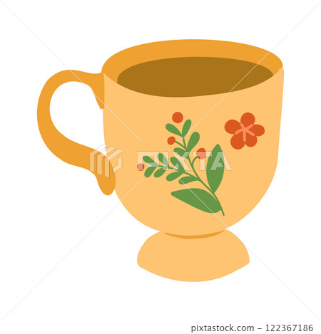 Charming illustration of a yellow teacup Charming illustration of a yellow teacup 122367186