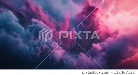 Abstract composition of pink and blue clouds 122367188