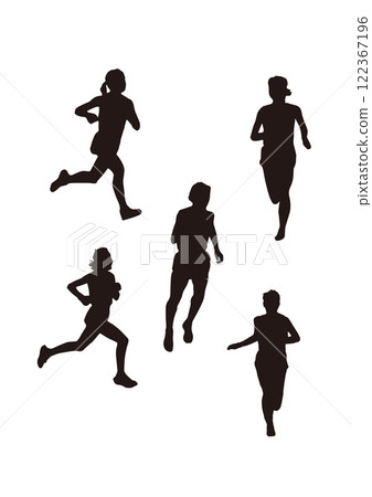Female athletes running middle and long distance events 122367196