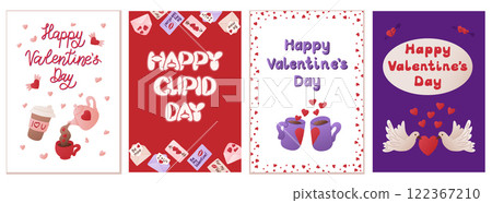 Set of four Valentines Day banners 122367210