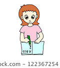 Illustration of writing action 122367254