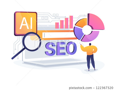 AI-Powered SEO Optimization abstract concept vector illustration. AI-Powered SEO Optimization abstract concept vector illustration. 122367320