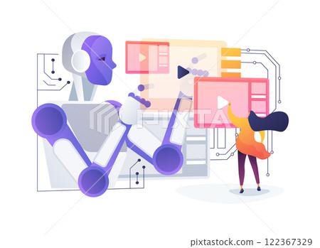 AI-Driven Content Personalization abstract concept vector illustration. 122367329