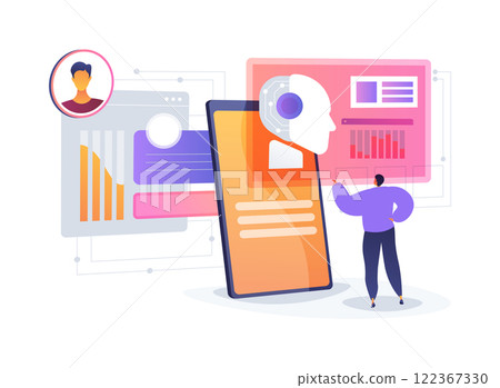AI-Driven Customer Engagement Analytics abstract concept vector illustration. 122367330