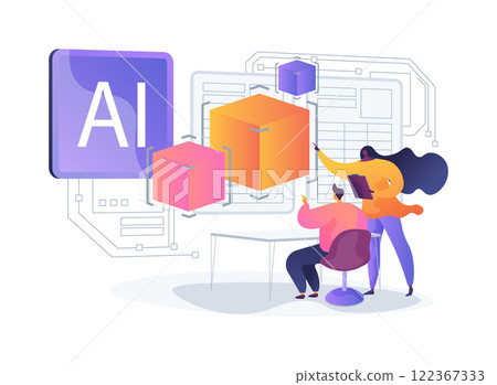 AI-Driven Product Demos abstract concept vector illustration. 122367333