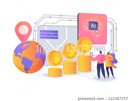 AI-Supported Sales Territory Planning abstract concept vector illustration. AI-Supported Sales Territory Planning abstract concept vector illustration. 122367337