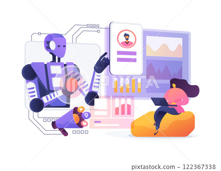 AI-Driven Account-Based Marketing abstract concept vector illustration. AI-Driven Account-Based Marketing abstract concept vector illustration. 122367338