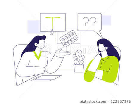 Birth control abstract concept vector illustration. 122367376