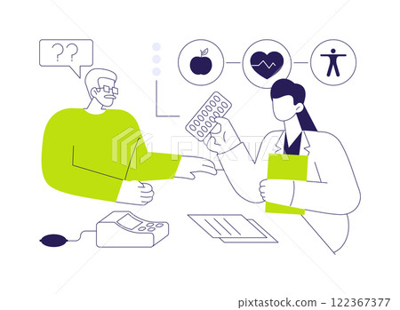 Cholesterol management abstract concept vector illustration. Cholesterol management abstract concept vector illustration. 122367377