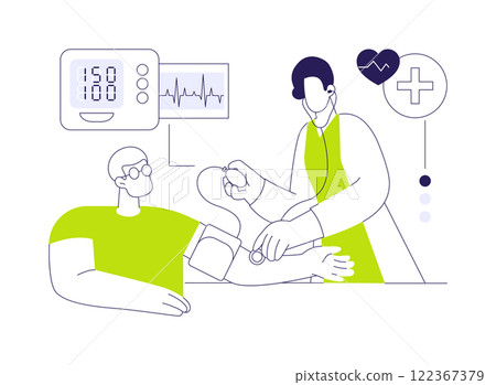 Hypertension control abstract concept vector illustration. Hypertension control abstract concept vector illustration. 122367379