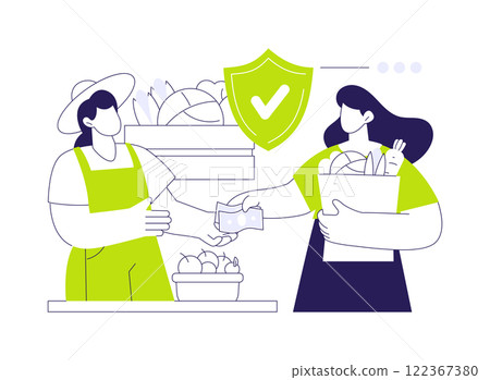 Safe food availability abstract concept vector illustration. Safe food availability abstract concept vector illustration. 122367380