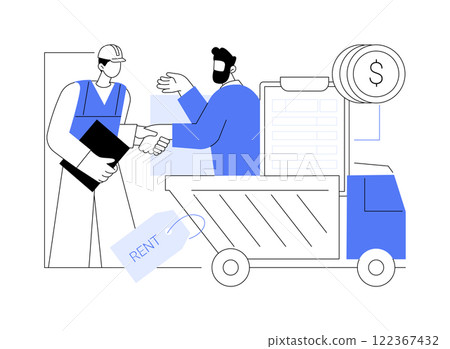 Heavy machinery rental isolated cartoon vector illustrations. 122367432