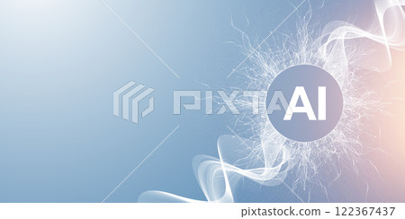 AI Banner Concept In The Digital Style. Generative Ideas Design Element For Internet Technology. Futuristic Technology Concept Artificial Intelligence AI Banner Concept In The Digital Style. Generative Ideas Design Element For Internet Technology. Futuristic Technology Concept Artificial Intelligence 122367437